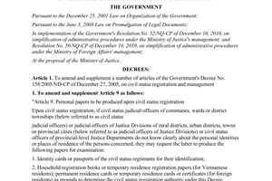 Decree No. 06/2012/ND-CP amending and supplementing a number of articles