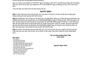 Quyết định 04/2012/QĐ-UBND quản lý và bảo vệ kết cấu hạ tầng giao thông