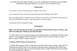 Nghị định 05/2012/NĐ-CP sửa đổi Nghị định đăng ký giao dịch bảo đảm