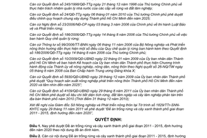 Quyết định 05/2012/QĐ-UBND phê duyệt Đề án trồng rừng và cây xanh thành phố