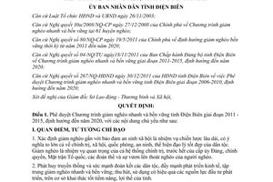 Quyết định 43/QĐ-UBND 2011 chương trình giảm nghèo nhanh bền vững Điện Biên