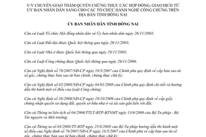 Quyết định 360/QĐ-UBND 2012 chuyển giao thẩm quyền chứng thực hợp đồng giao dịch Đồng Nai