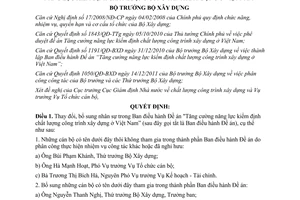 Quyết định 85/QĐ-BXD Tăng cường năng lực kiểm định chất lượng công trình