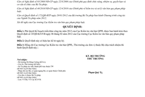 Quyết định 215/QĐ-BTP phê duyệt Kế hoạch triển khai công tác