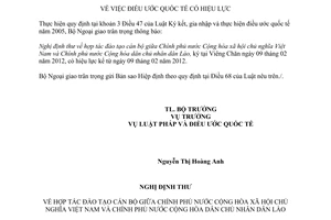 Thông báo hiệu lực Nghị định thư hợp tác đào tạo cán bộ giữa Việt Nam - Lào