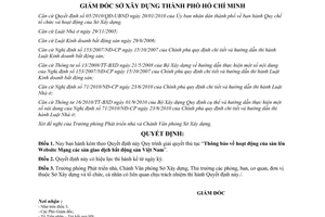 Quyết định 144/QĐ-SXD-PTN năm 2012 giải quyết thủ tục “Thông báo về hoạt động củ