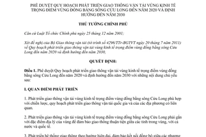 Quyết định 11/2012/QĐ-TTg phê duyệt Quy hoạch phát triển giao thông vận tải