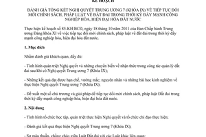 Kế hoạch 697/KH-BNN-PC đánh giá tổng kết Nghị quyết Trung ương 7