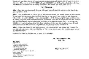 Quyết định 01/2012/QĐ-UBND phê duyệt Kế hoạch phát triển kinh tế - xã hội