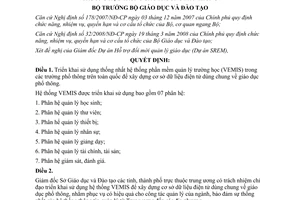 Quyết định 558/QĐ-BGDĐT năm 2012 triển khai sử dụng thống nhất hệ thống phần mềm