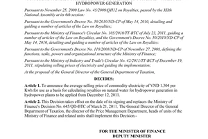 Decision No. 284/QD-BTC on announcing the average selling price of commodity