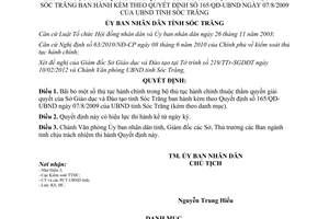 Quyết định 36/QĐ-UBND năm 2012 bãi bỏ thủ tục hành chính Sở Giáo dục Sóc Trăng