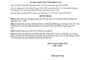 Quyết định 469/QĐ-UBND 2012 Chương trình cải cách hành chính Đồng Nai 2011 2020