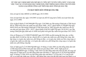 Quyết định số 227/QĐ-UBND 2012 ưu tiên xét tuyển viên chức mầm non phổ thông bán công Quảng Trị