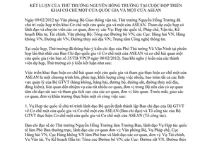 Thông báo 53/TB-BGTVT kết luận Thứ trưởng Nguyễn Hồng Trường