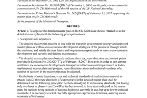 Decision No. 194/QD-TTg approving the detailed master plan on Ho Chi Minh road