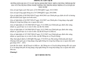 Thông tư 19/2012/TTLT-BTC-BKH&ĐT-BTTTT hướng dẫn quản lý và sử dụng kinh phí