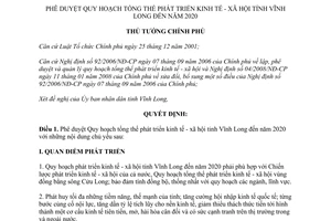 Quyết định 195/QĐ-TTg Quy hoạch tổng thể phát triển kinh tế xã hội