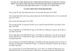 Quyết định 05/2012/QĐ-UBND sửa đổi Quy định Quản lý hoạt động xây dựng