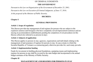 Decree No. 09/2012/ND-CP providing the management of and regimes