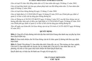 Quyết định 03/2012/QĐ-UBND công bố số hiệu đường tỉnh