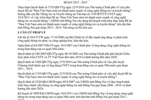 Kế hoạch 1089/KH-UBND Đưa Việt Nam thành nước công nghệ thông tin truyền thông Đồng Nai 2012 2015