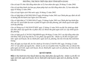 Quyết định 06/2012/QĐ-UBND phân cấp nguồn thu nhiệm vụ chi ngân sách Kiên Giang