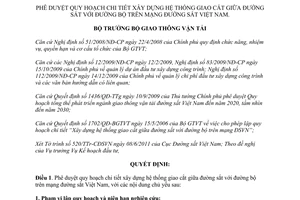 Quyết định 348/QĐ-BGTVT quy hoạch chi tiết hệ thống giao cắt giữa đường sắt với đường bộ 2012