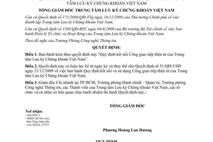 Quyết định 06/QĐ-VSD năm 2012 Quy định kết nối Cổng giao tiếp điện tử