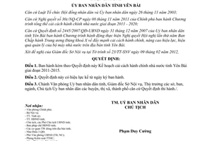 Quyết định 136/QĐ-UBND Kế hoạch cải cách hành chính nhà nước tỉnh Yên Bái 2012