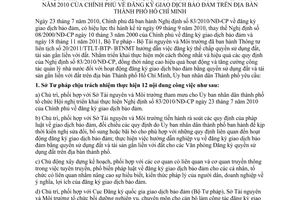 Chỉ thị 05/2012/CT-UBND triển khai thực hiện Nghị định 83/2010/NĐ-CP