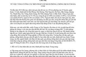 Chỉ thị 395/CT-BNN-TY phòng, chống dịch cúm gia cầm