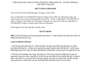 Quyết định 221/QĐ-TTg phê duyệt Quy hoạch tổng thể phát triển kinh tế xã hội