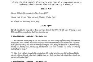 Nghị định 11/2012/NĐ-CP sửa đổi Nghị định 163/2006/NĐ-CP giao dịch bảo đảm