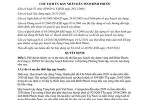 Quyết định 319/QĐ-UBND 2012 nhiệm vụ dự toán chi phí lập quy hoạch xây dựng Bình Phước