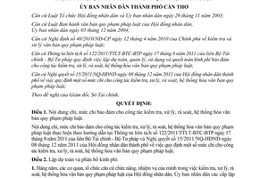 Quyết định 02/2012/QĐ-UBND kinh phí xử lý rà soát hệ thống hóa văn bản Cần Thơ