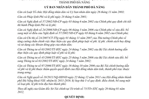 Quyết định 01/2012/QĐ-UBND phí sử dụng lề đường, bến,bãi, mặt nước để sản xuất