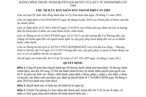 Quyết định 457/QĐ-UBND công bố thủ tục hành chính của Sở Y tế Cần Thơ