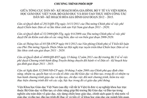 Chương trình 04/CTPH-TCDS phối hợp giữa Tổng cục dân số - Kế hoạch hóa gia đình