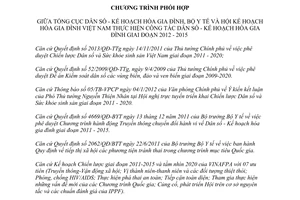 Chương trình 03/CTPH-TCDS phối hợp giữa Tổng cục Dân số - Kế hoạch hóa gia đình