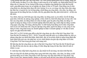 Chỉ thị 12-CT/TW lãnh đạo Đại hội Công đoàn các cấp và Đại hội Công