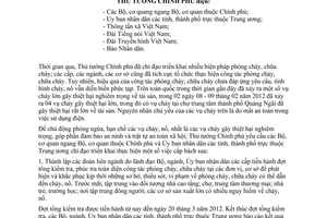 Công điện 242/CĐ-TTg chủ động phòng ngừa, hạn chế vụ cháy nổ