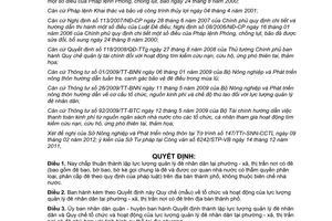 Quyết định 07/2012/QĐ-UBND thành lập tổ chức và hoạt động lực lượng quản lý đê