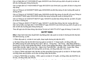 Quyết định 08/2012/QĐ-UBND phân cấp quản lý và bảo trì đường bộ