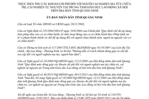 Quyết định 413/2012/QĐ-UBND chi phí người cai nghiện ma túy chữa trị Quảng Ninh