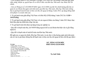 Thông báo 651/TB-KBNN tỷ giá hạch toán ngoại tệ tháng 03 năm 2012