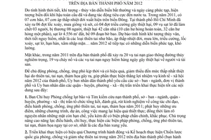 Chỉ thị 08/2012/CT-UBND tăng cường công tác phòng, chống thiên tai