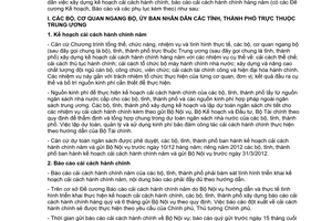 Công văn 725/BNV-CCHC hướng dẫn xây dựng kế hoạch và báo cáo cải cách hành chính