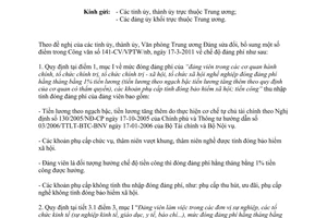 Công văn 266CV/VPTW/nb hướng dẫn bổ sung Công văn 141-CV/VPTW/nb