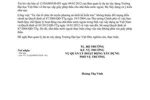 Công văn 13/BXD-HDXD hướng dẫn cấp giấy phép thầu cho nhà thầu nước ngoài